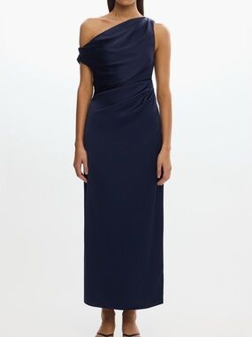 Significant Other Alyssa Pleated One Shoulder Satin Gown. Size 8 Women 
#365